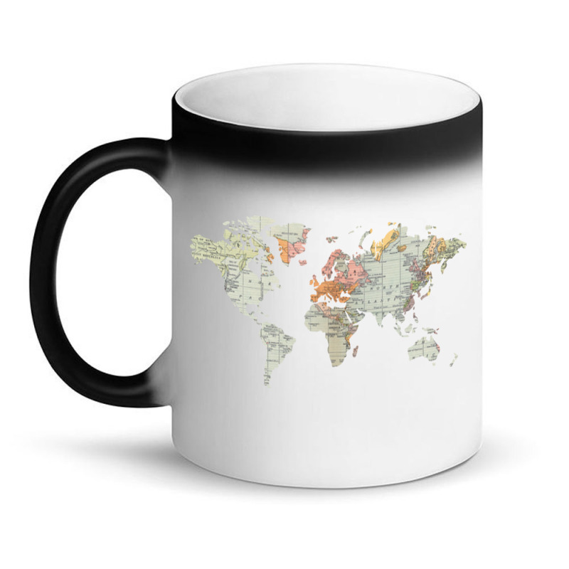 Baesic Vintage World Map Magic Mug | Artistshot