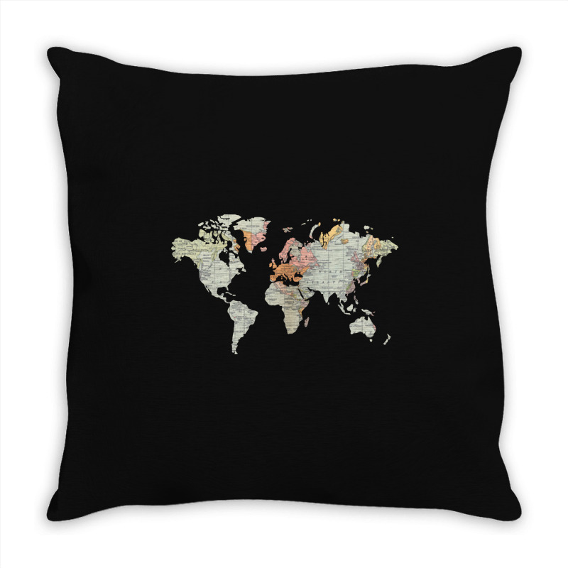 Baesic Vintage World Map Throw Pillow | Artistshot