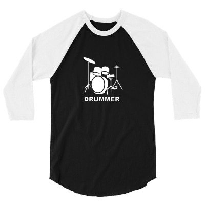 Drummer Drum Kit Indie Rock Music 3/4 Sleeve Shirt Designed By Enjang