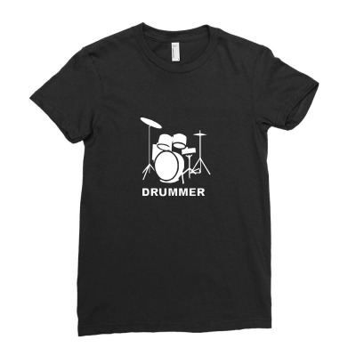 Drummer Drum Kit Indie Rock Music Ladies Fitted T-shirt Designed By Enjang