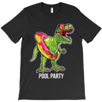 Pool Party T Rex Dinosaur Doughnut Float  T Rex Gift Mens Womens T-shirt | Artistshot