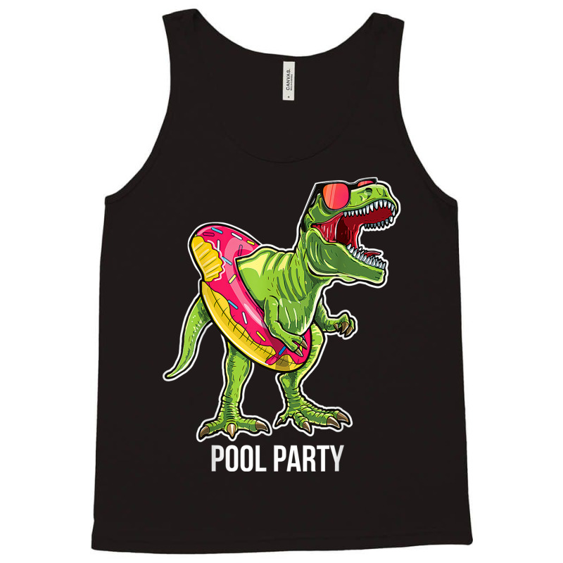 Pool Party T Rex Dinosaur Doughnut Float  T Rex Gift Mens Womens Tank Top | Artistshot