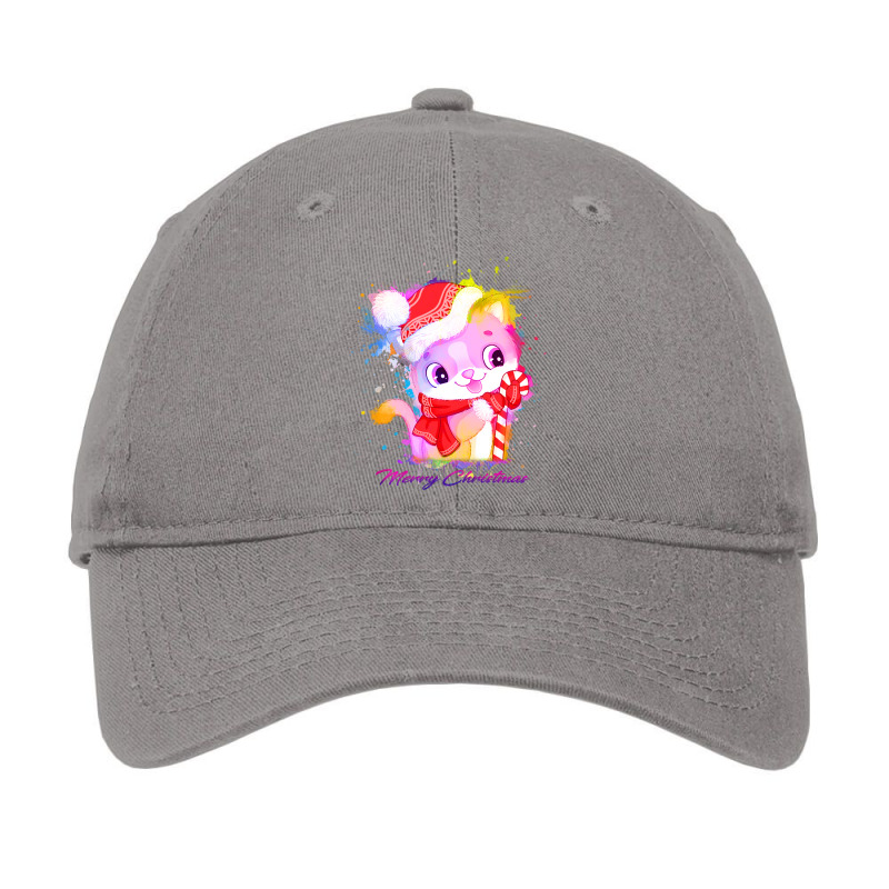 Merry Christmas Cat Adjustable Cap | Artistshot