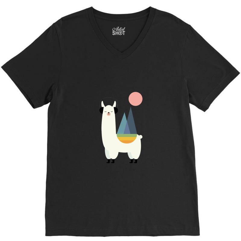 Llama Cute V-Neck Tee by govyvy | Artistshot