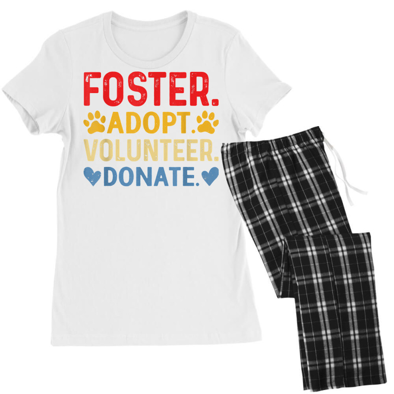 Vintage Foster Adopt Volunteer Donate Animals Rescue Shelter T Shirt Women's Pajamas Set by sowleomballoucgp | Artistshot