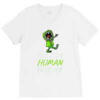 Zombie Halloween Human Costume Design T Shirt V-neck Tee | Artistshot