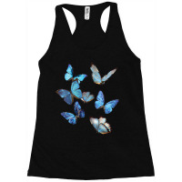 Womens Blue Morpho Butterfly Swarm Lepidoptera Entomology Racerback Tank | Artistshot