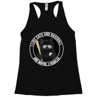 I Like The Cats And Baseball And Maybe 3 People Blackie Cat Racerback Tank | Artistshot