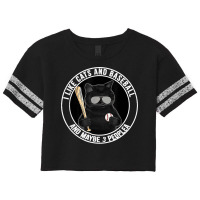 I Like The Cats And Baseball And Maybe 3 People Blackie Cat Scorecard Crop Tee | Artistshot