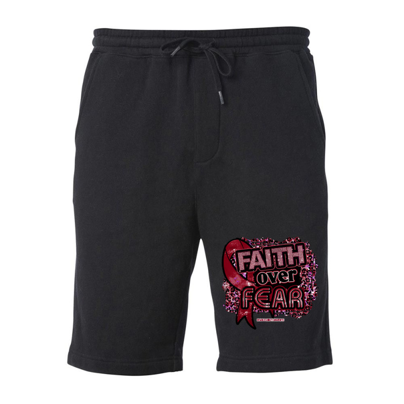 Disabled Adults T  Shirt Disabled Adults Awareness Ribbon Faith Over F Fleece Short | Artistshot