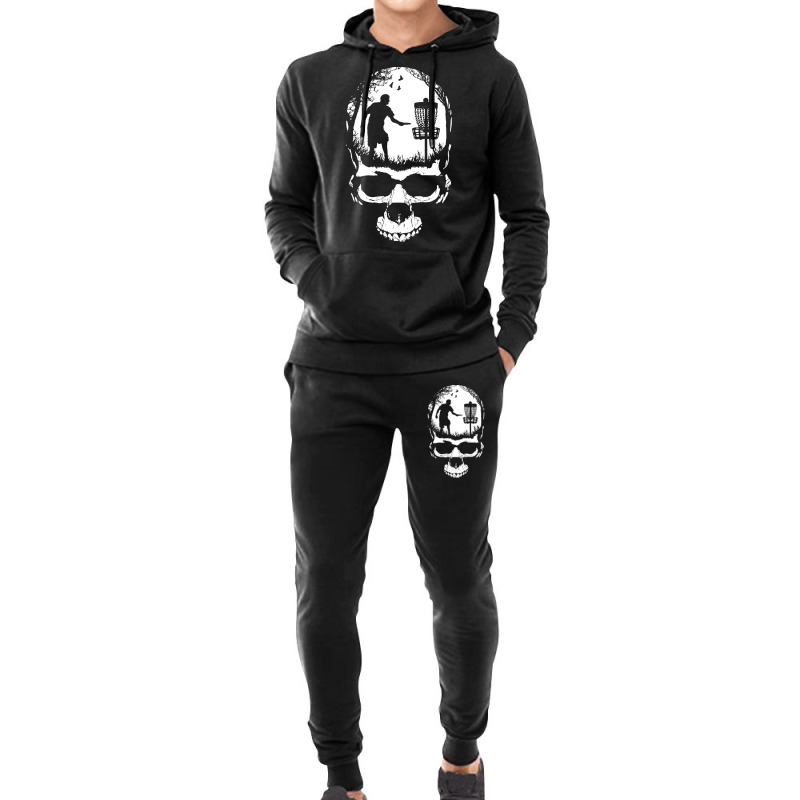 Disc Golf Skull Sunset Halloween T  Shirt Disc Golf Skull Player Retro Hoodie & Jogger Set | Artistshot