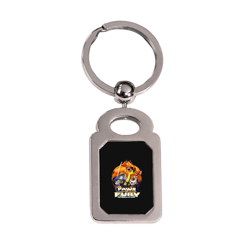 Paws Of Fury Silver Rectangle Keychain | Artistshot