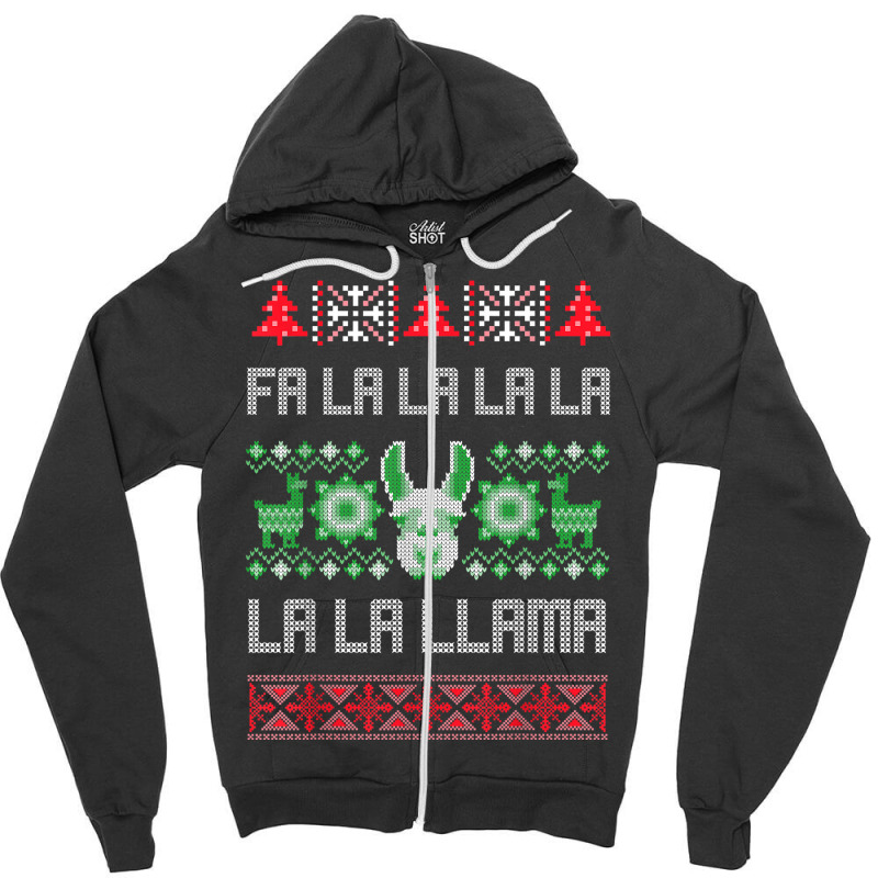 Fa La La Llama Shirt   Ugly Christmas Sweater Llama T Shirt Zipper Hoodie | Artistshot