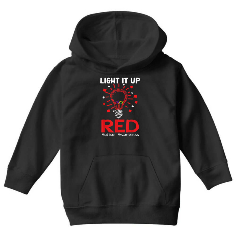 Light It Up Red Shirt, Autism Awareness T Shirt, Autism T Shirt Youth Hoodie by RoyalStore | Artistshot