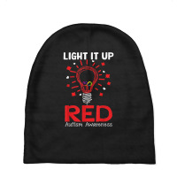 Light It Up Red Shirt, Autism Awareness T Shirt, Autism T Shirt Baby Beanies | Artistshot