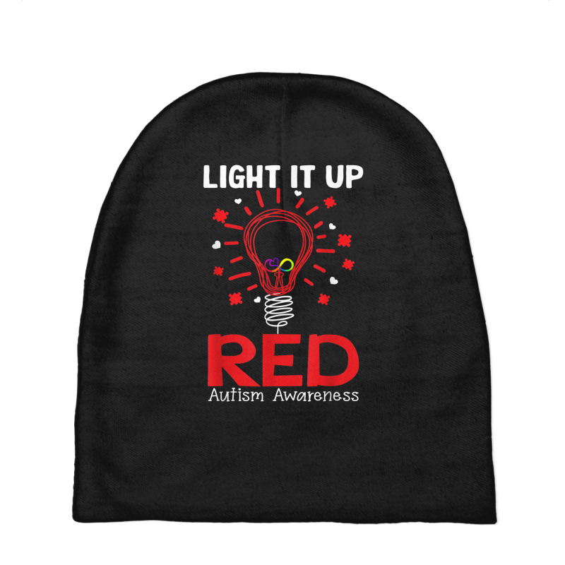 Light It Up Red Shirt, Autism Awareness T Shirt, Autism T Shirt Baby Beanies by RoyalStore | Artistshot