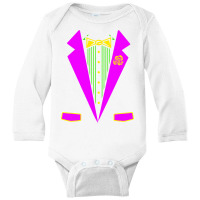 Funny Mardi Gras Tuxedo Costume Print Carnival Parade T Shirt Long Sleeve Baby Bodysuit | Artistshot