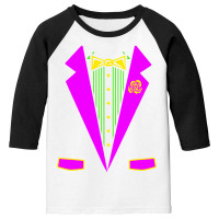 Funny Mardi Gras Tuxedo Costume Print Carnival Parade T Shirt Youth 3/4 Sleeve | Artistshot