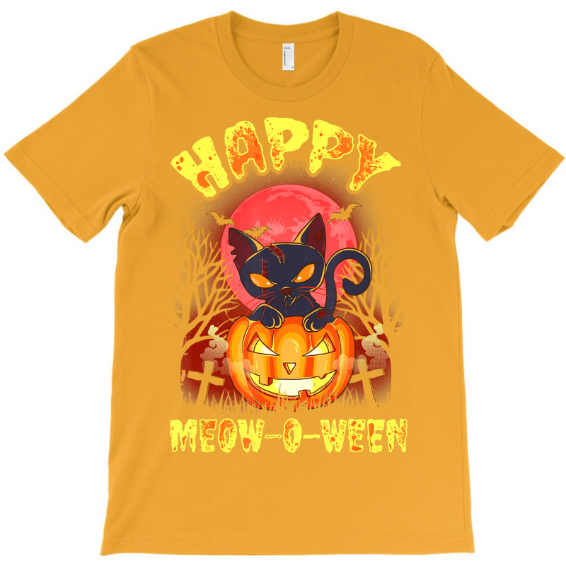 Halloween Cat Zombie Jack O Lantern Happy Meow O Ween Kitten T-shirt | Artistshot