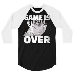 anime. game is over. sad young man. t shirt 3/4 Sleeve Shirt | Artistshot