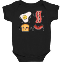 Funny Breakdance Crew Egg Toast Bread Sausage Bacon T Shirt Baby Bodysuit | Artistshot