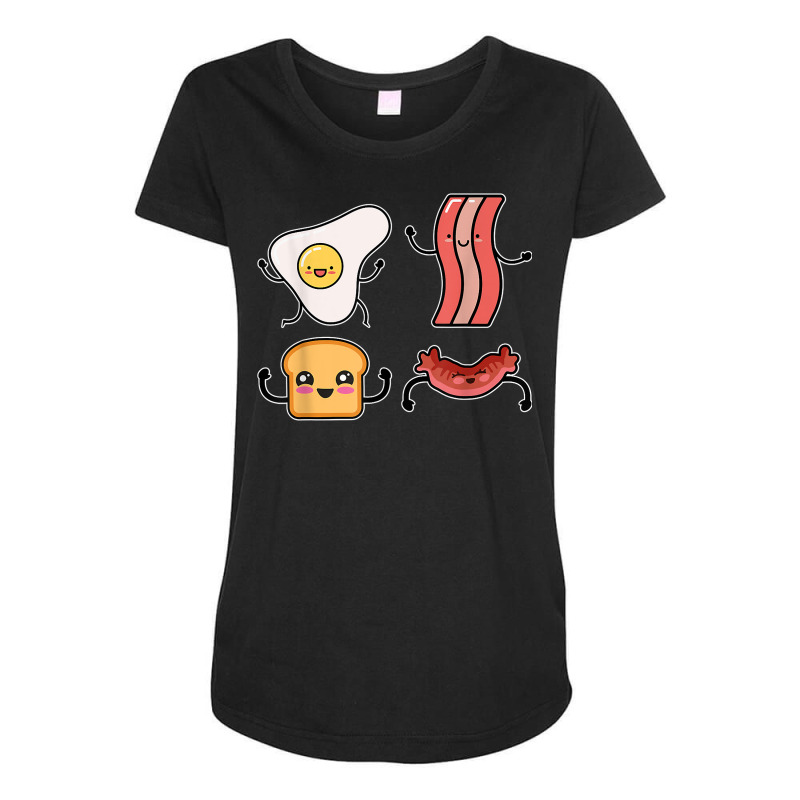 Funny Breakdance Crew Egg Toast Bread Sausage Bacon T Shirt Maternity Scoop Neck T-shirt by deleonnylorindg | Artistshot