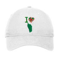 I Love Dominica. Flag In The Shape Of A Heart. Country Map T Shirt Adjustable Cap | Artistshot