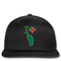 I Love Dominica. Flag In The Shape Of A Heart. Country Map T Shirt Printed Hat | Artistshot