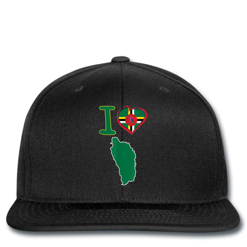 I Love Dominica. Flag In The Shape Of A Heart. Country Map T Shirt Printed hat by sowleomballoucgp | Artistshot