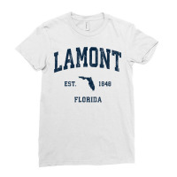 Lamont Florida Fl Vintage Athletic Navy Sports Design T Shirt Ladies Fitted T-shirt | Artistshot