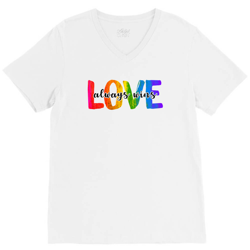 Love Always Wins For Light V-neck Tee | Artistshot