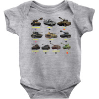 Top Ten Best Ww2 Tanks M4 Sherman Panzer Iv Tiger Ii T 34 T Shirt Baby Bodysuit | Artistshot