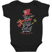 Woman Let It Snow Christmas Snowman Rhinestone Design Tee T Shirt Baby Bodysuit | Artistshot