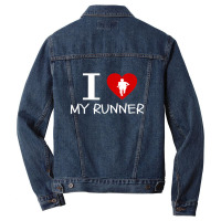 Running Run Runner Track Marathon Funny Cheer Mom Funny Gifts Men Men Denim Jacket | Artistshot