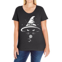 Black Cat Halloween Witch Hat Candy Lovers Ladies Curvy T-shirt | Artistshot