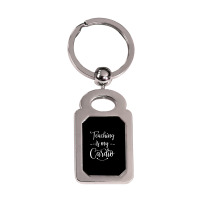 Teaching Is My Cardio Teacher Funny Workout T Shirt Silver Rectangle Keychain | Artistshot