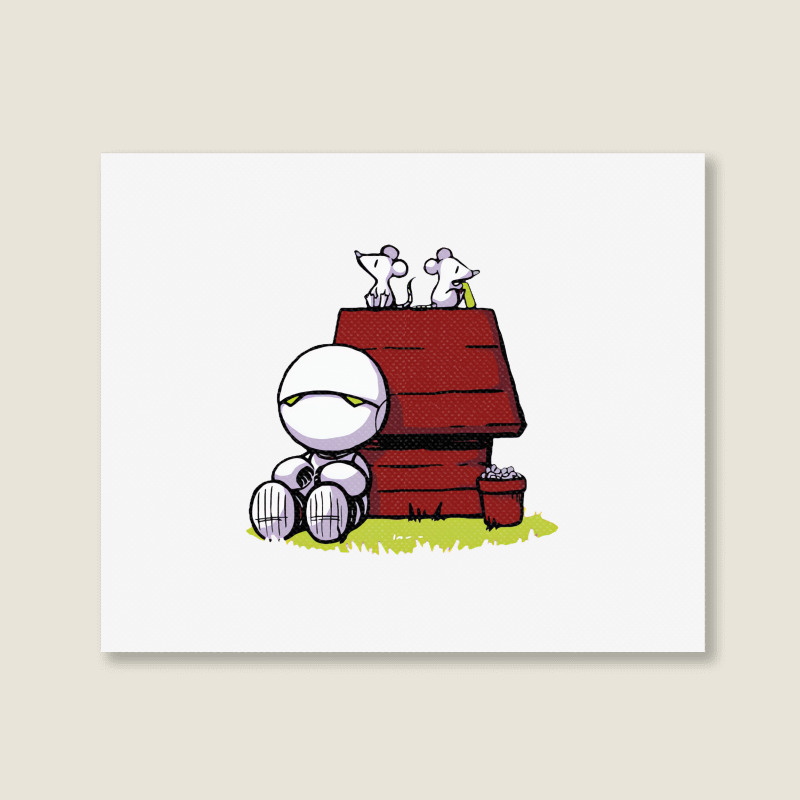 Marvin Paranoid Android Peanuts Landscape Canvas Print | Artistshot