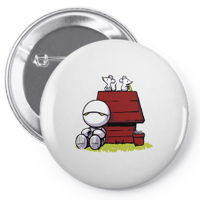 Marvin Paranoid Android Peanuts Pin-back Button | Artistshot