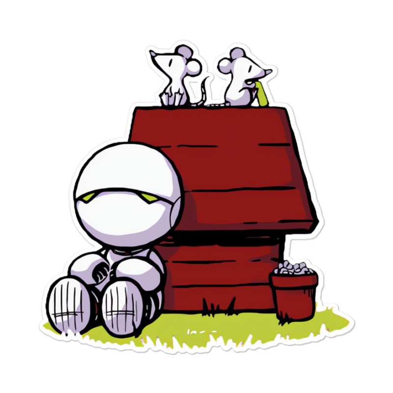 Marvin Paranoid Android Peanuts Sticker | Artistshot