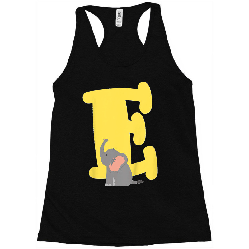 Kids Capital Letter E Alphabet Elephant Cute Kids Initial Racerback Tank by LeonelSalas | Artistshot