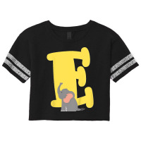 Kids Capital Letter E Alphabet Elephant Cute Kids Initial Scorecard Crop Tee | Artistshot