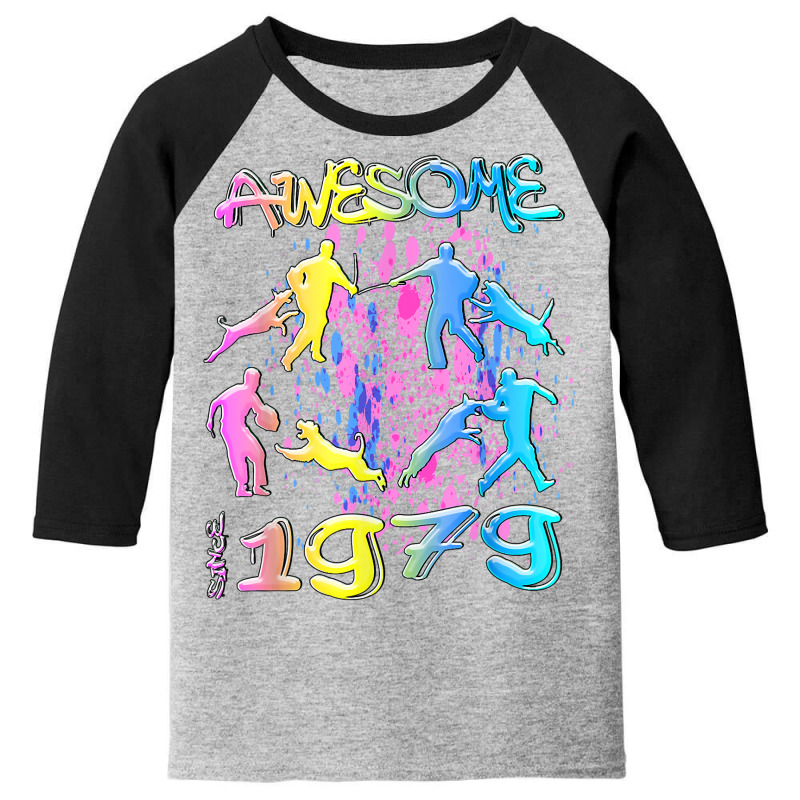 Awesome Since 1979. Agility Dog Training Graffiti Design T Shirt Youth 3/4 Sleeve by sowleomballoucgp | Artistshot