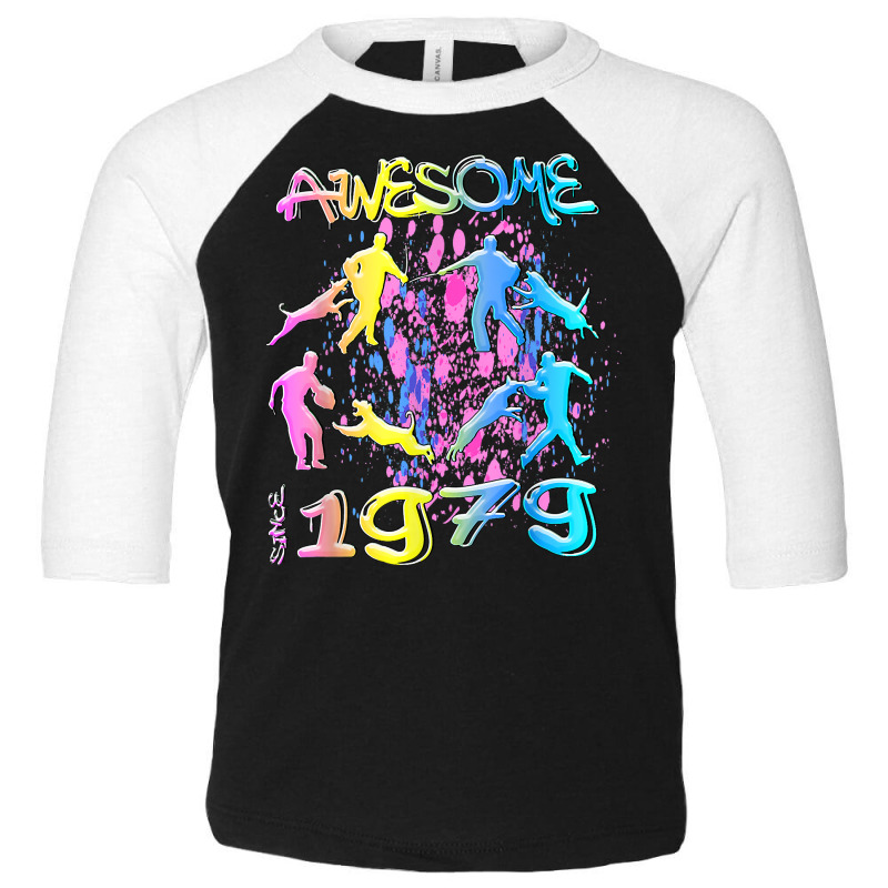 Awesome Since 1979. Agility Dog Training Graffiti Design T Shirt Toddler 3/4 Sleeve Tee by sowleomballoucgp | Artistshot