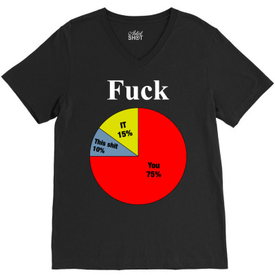 Usage Of The F Word Pie Chart V-neck Tee Designed By Meid4_art