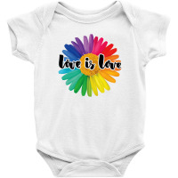 Love Is Love Rainbow Sunflower For Light Baby Bodysuit | Artistshot