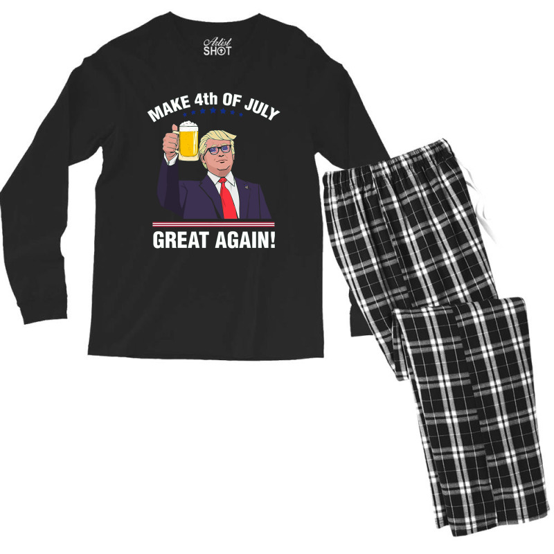 Trump Make 4th Of July Great Again Men's Long Sleeve Pajama Set | Artistshot