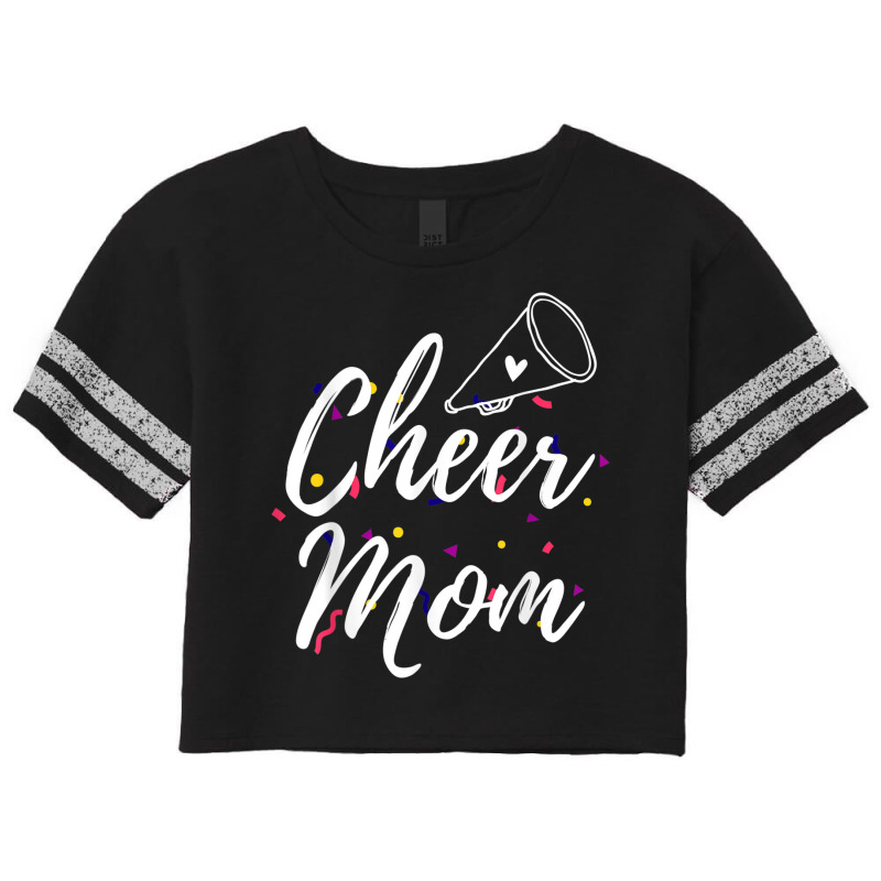 Womens Cheer Mom Megaphone With Heart Accent Women Funny Gifts Boys Gi Scorecard Crop Tee by HailieDesign | Artistshot