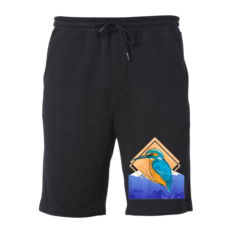 King Fisher Set Over Mountain In Spring Fleece Short | Artistshot