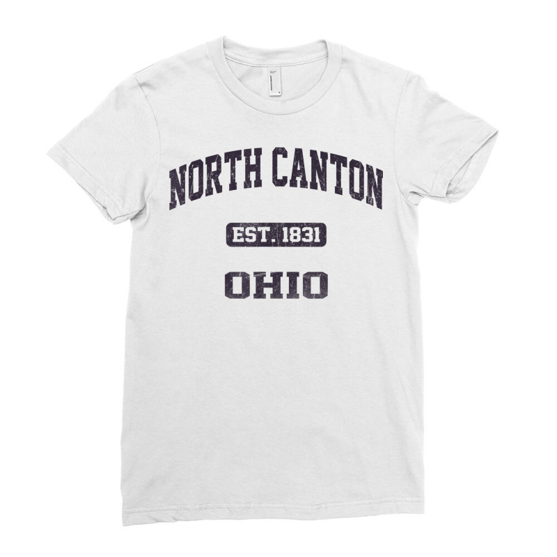 North Canton Ohio Oh Vintage State Athletic Style T Shirt Ladies Fitted T-shirt | Artistshot