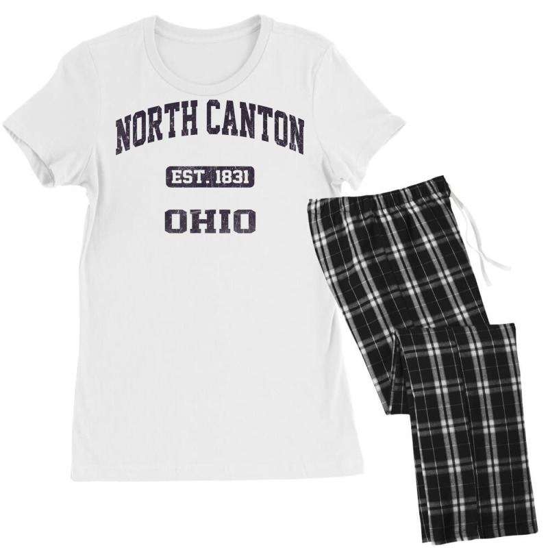 North Canton Ohio Oh Vintage State Athletic Style T Shirt Women's Pajamas Set | Artistshot